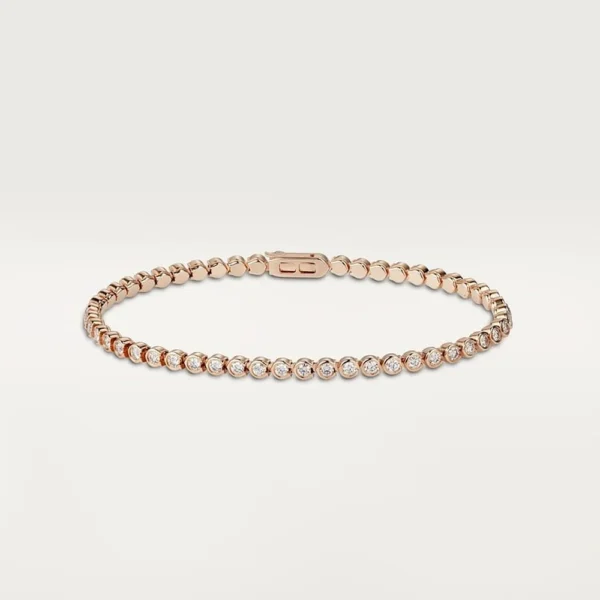 Lignes Essentielles Rose Gold Tone Bracelet With Sparkling Stone Jewelry Gifts