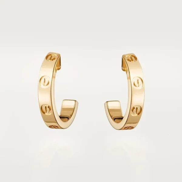 Love Hoop Earrings Yellow Gold Tone Earrings Jewelry