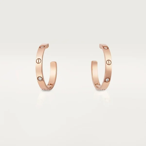 Love Hoop Rose Gold Tone Earrings With Sparkling Stone Best Gift Ideas For Her