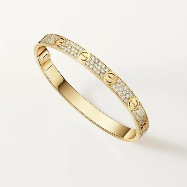 Love Screw Yellow Gold Tone Sparkling Bracelet Jewelry Gift Ideas