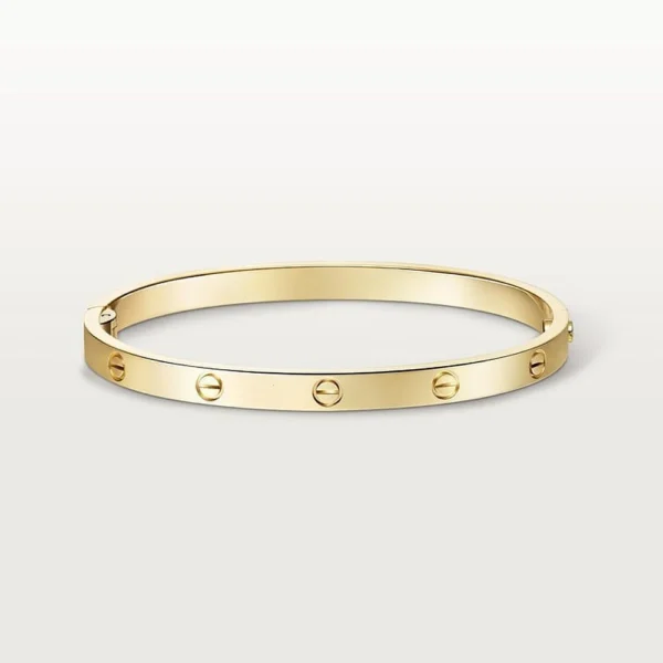 Love Yellow Gold Tone Screw Motifs Bracelet 1970s Design Jewelry Ideas