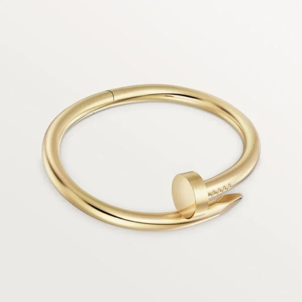 Nail Clou Yellow Gold Tone Bracelet Bold Design Unisex Gift Ideas