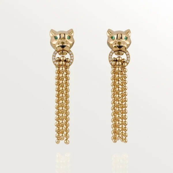 Panthere Yellow Gold Tone Stud Earrings Gift For Friends