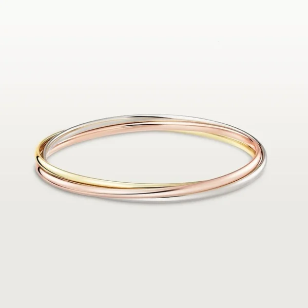 Pink Yellow And White Gold Tone Triple Rings Bracelet Bold Model Best Gift Ideas For Her