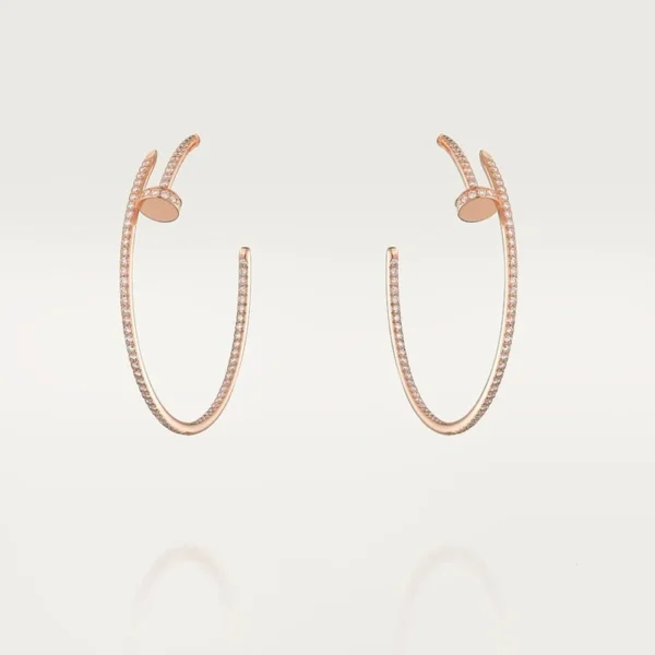 Rose Gold Tone Clou Earrings With Sparkling Stone Gift Ideas For Her