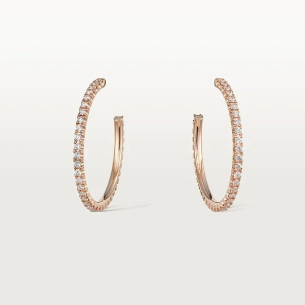 Rose Gold Tone Etincelle Hoop Earrings With Sparkling Stone Gift Ideas