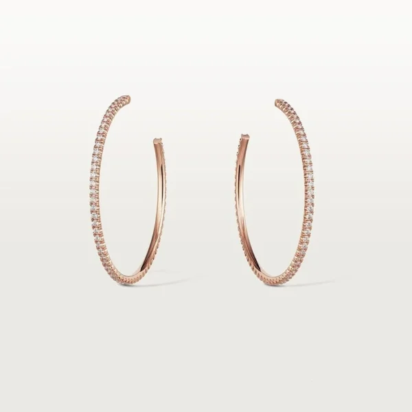 Rose Gold Tone Etincelle Hoop Earrings With Sparkling Stone Gift Ideas For Her