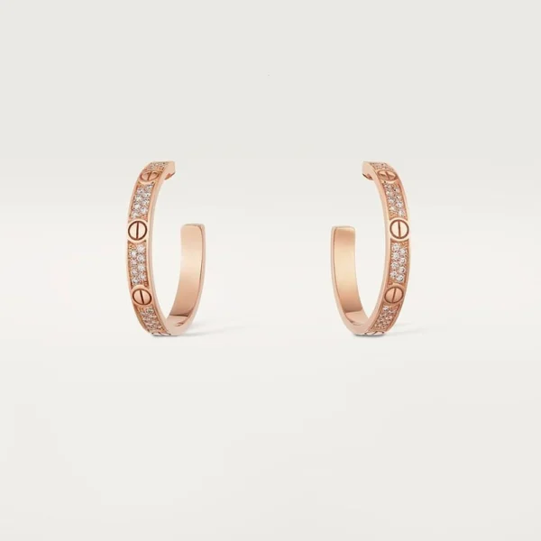 Rose Gold Tone Love Earrings With Sparkling Stone Best Gift Ideas For Womens