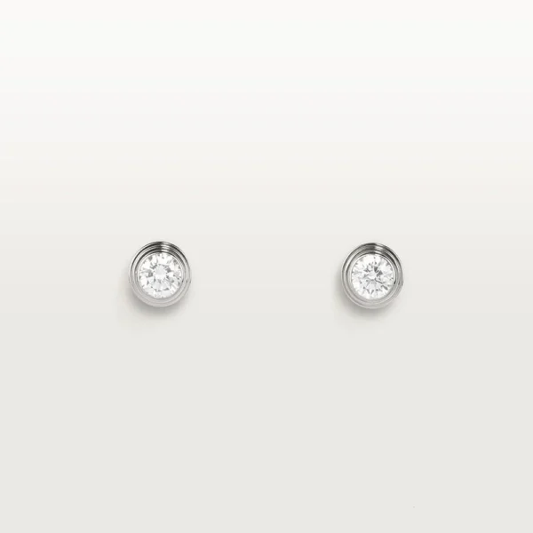Stud Women's White Gold Tone Earrings With Sparkling Stone Best Gift For Her