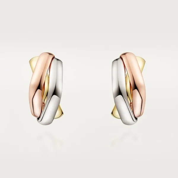Triple Tone Gold Tone Women's Hoop Earrings Best Gift For Women
