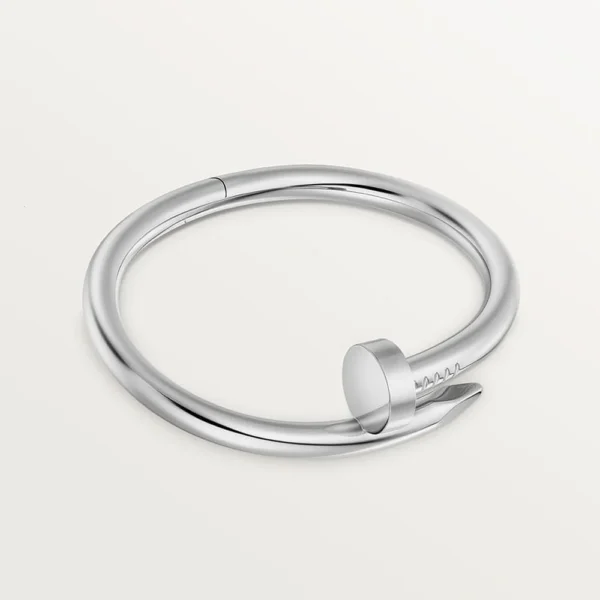 White Gold Tone Clou Bracelet Bold Design Best Gift Ideas For Couple
