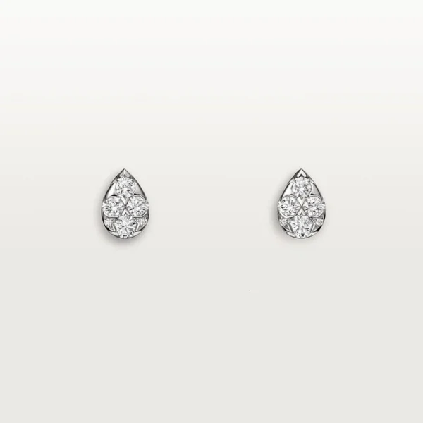 White Gold Tone Etincelle Earring With Sparkling Stone Gift Ideas For Her