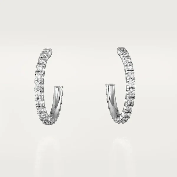 White Gold Tone Hoop Women's Earrings Present Ideas For Her