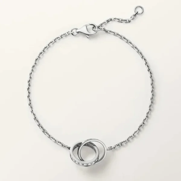 White Gold Tone Interlocking Chain Love Bracelet Best Gift Ideas For Couple