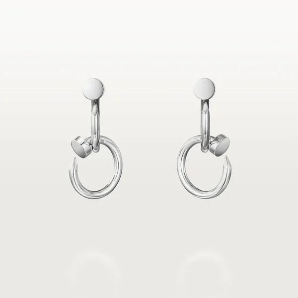 White Gold Tone Juste Earrings Unisex Gift Ideas