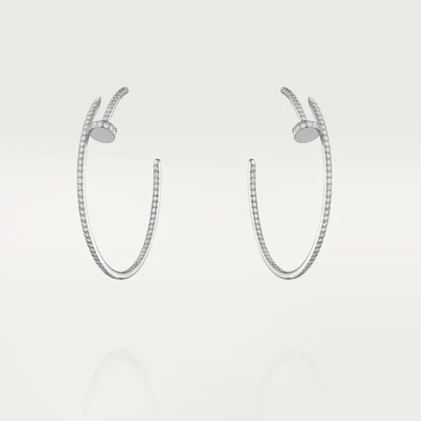 White Gold Tone Juste Hoop Earrings Best Gift For Her