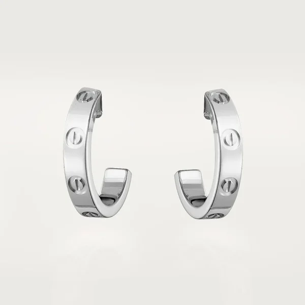 White Gold Tone Love Hoop Earrings Best Gift For Women