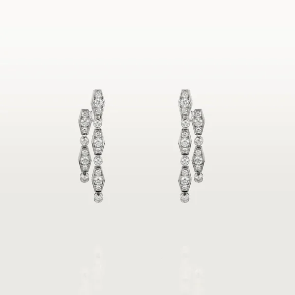 White Gold Tone Pluie Earrings With Sparkling Stone Gift Ideas For Her
