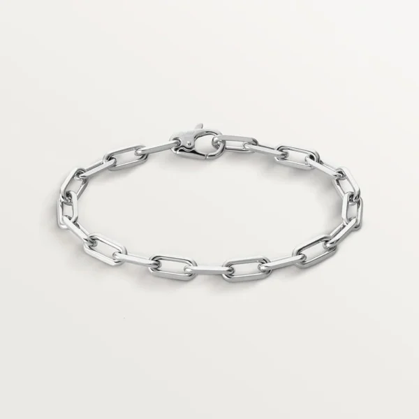 White Gold Tone Santos Chain Bracelet Unisex Perfect Gift Ideas