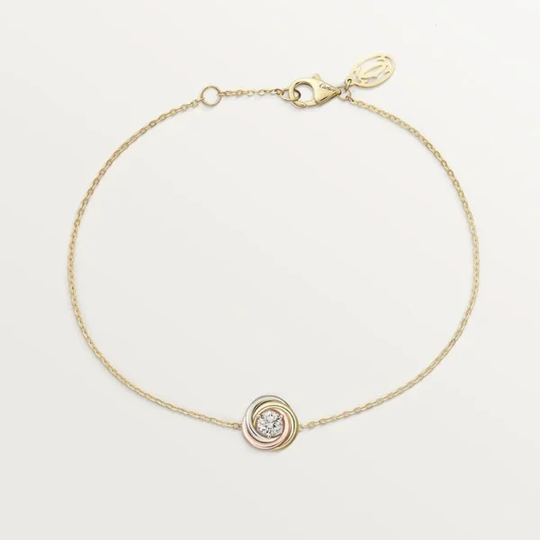 White Yellow And Rose Gold Tone Symbolic Trinity Gold Bracelet Jewelry Ideas