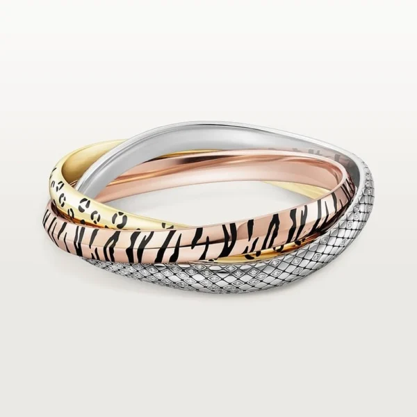 White Yellow And Rose Symbolic Gold Tone Trinity Bracelet Jewelry Ideas