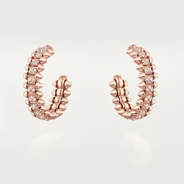 Women's Rose Gold Tone Clash Hoop Earrings With Sparkling Stone Cool Gift Ideas For Women