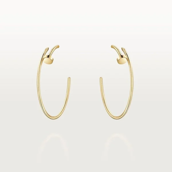 Yellow Gold Tone Clou Large Women's Earrings Best Present For Womens
