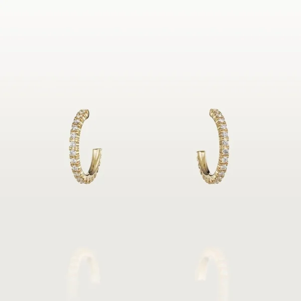 Yellow Gold Tone Etincelle Women's Earrings With Sparkling Stone Gift Ideas For Women