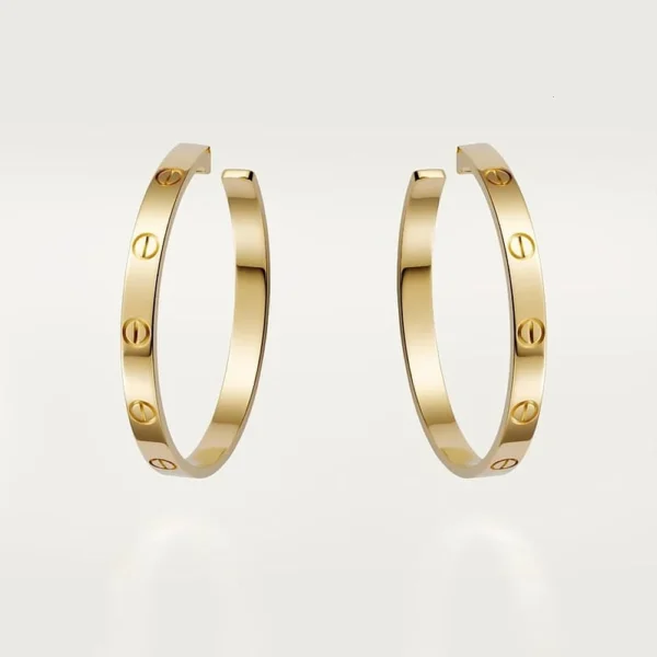 Yellow Gold Tone Love Earring Gift For Her