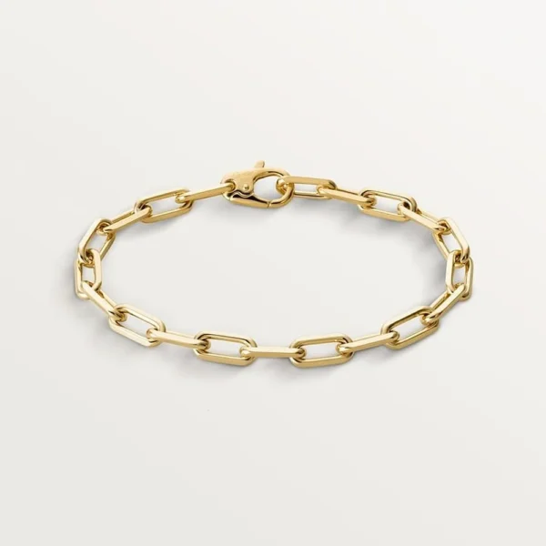 Yellow Gold Tone Santos Chain Bracelet Unisex Gift Ideas