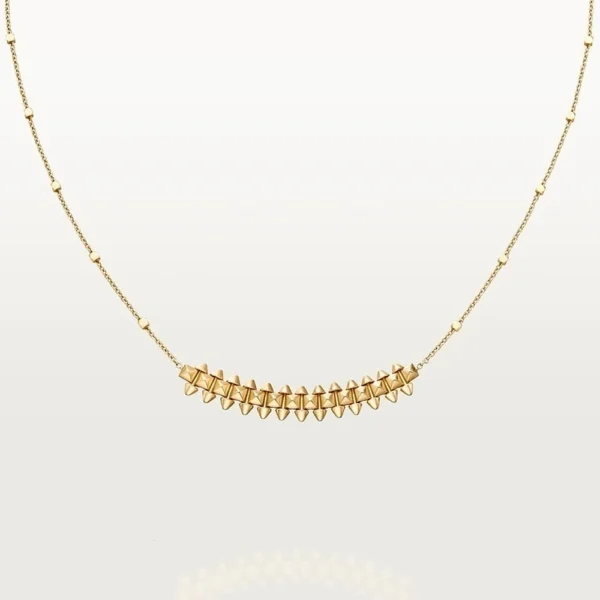 Clash Yellow Gold Tone Necklace Bold Model Jewelry Gift Ideas