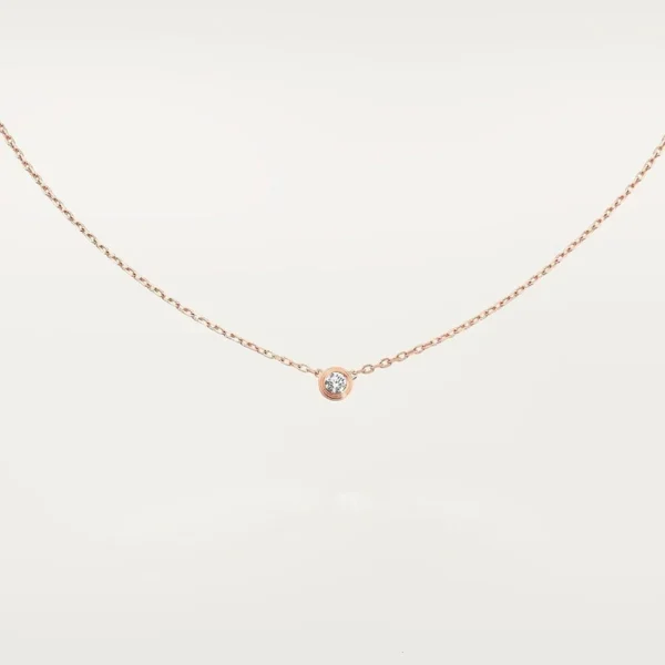 Damour Sparkling Rose Gold Tone Necklace Jewelry Gift For Hers