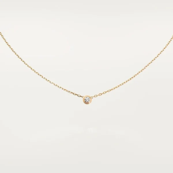 Damour Yellow Gold Necklace With Sparkling Stone Best Gift For Womens