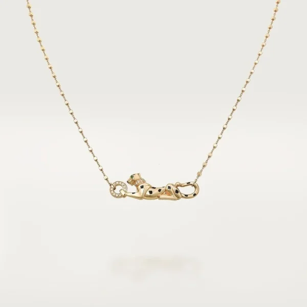 Leopard Panthere Necklace Yellow Gold Tone Jewelry Gift Ideas