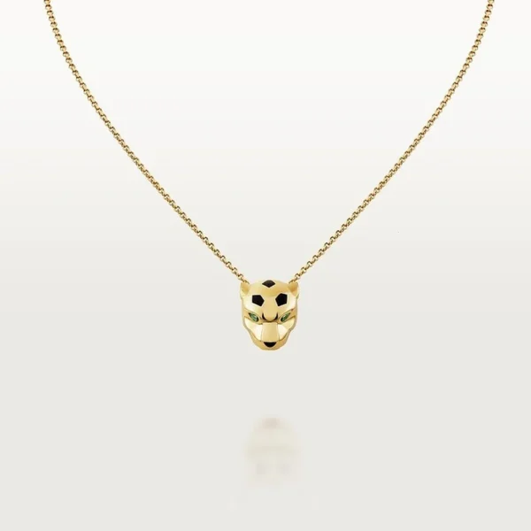 Leopard Panthere Yellow Gold Tone Necklace Jewelry Gift Ideas