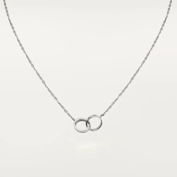 Love Interlocking White Gold Tone Necklace Jewelry Gift Ideas