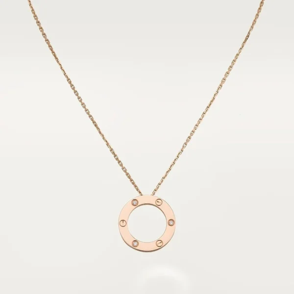 Love Sparkling Necklace Rose Gold Tone Unisex Jewelry Ideas
