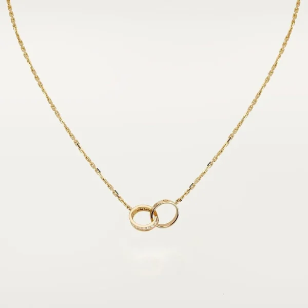 Love Yellow Gold Tone Screws Necklace With Sparkling Stone Bold Design Jewelry Gift Ideas