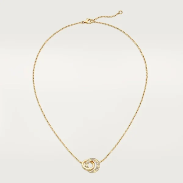 Love Yellow Gold Tone Sparkling Necklace Jewelry Gift Ideas