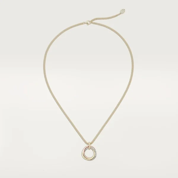 Trinity White Rose And Yellow Gold Tone Necklace Jewelry Gift For Hers