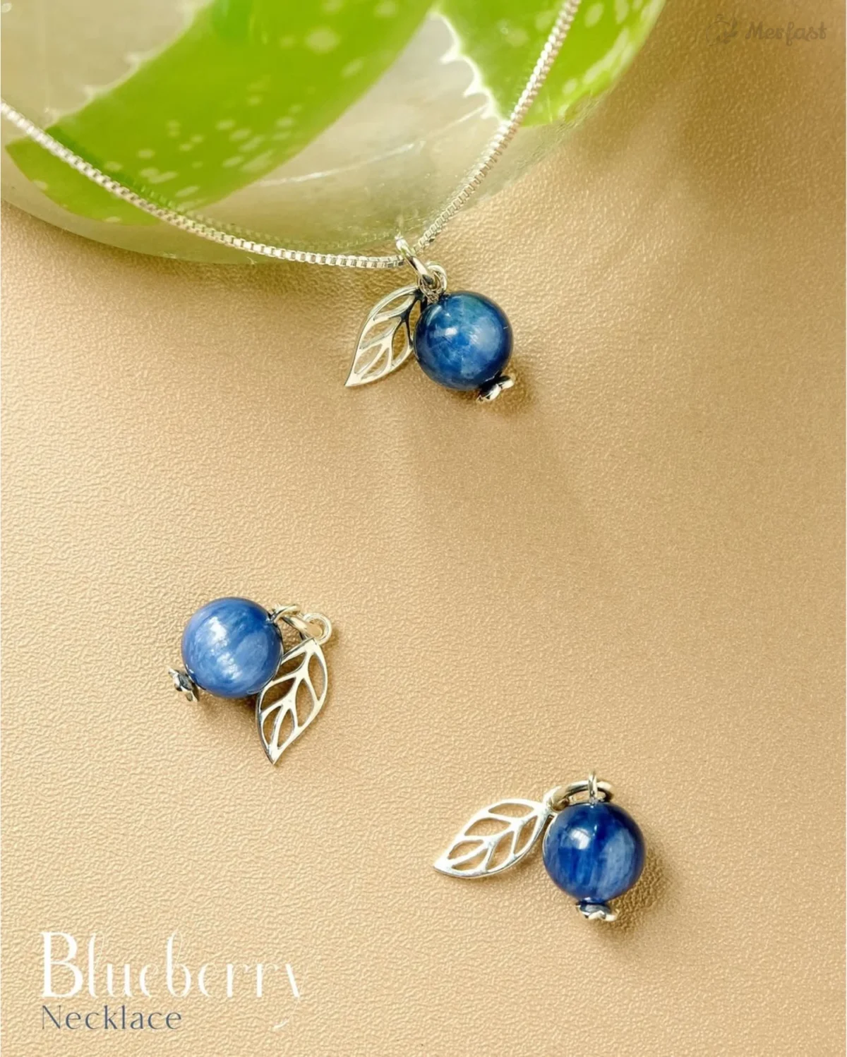 Handcrafted Blueberry Necklace by Merfast Jewelry
