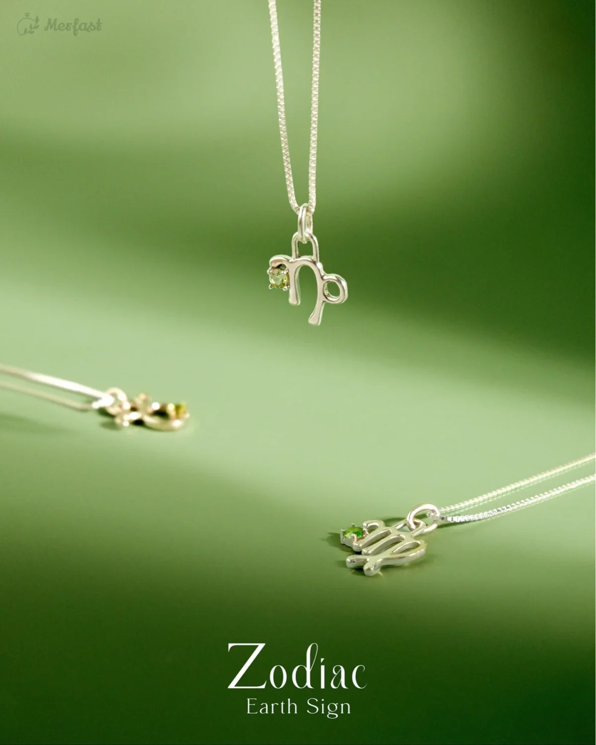 Zodiac Earth Sign Gemstone Necklace 925 Sterling Silver