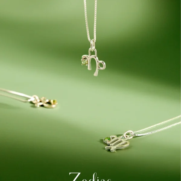 Zodiac Earth Sign Gemstone Necklace 925 Sterling Silver