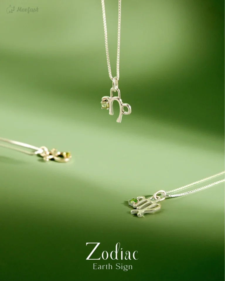 Zodiac Earth Sign Gemstone Necklace 925 Sterling Silver