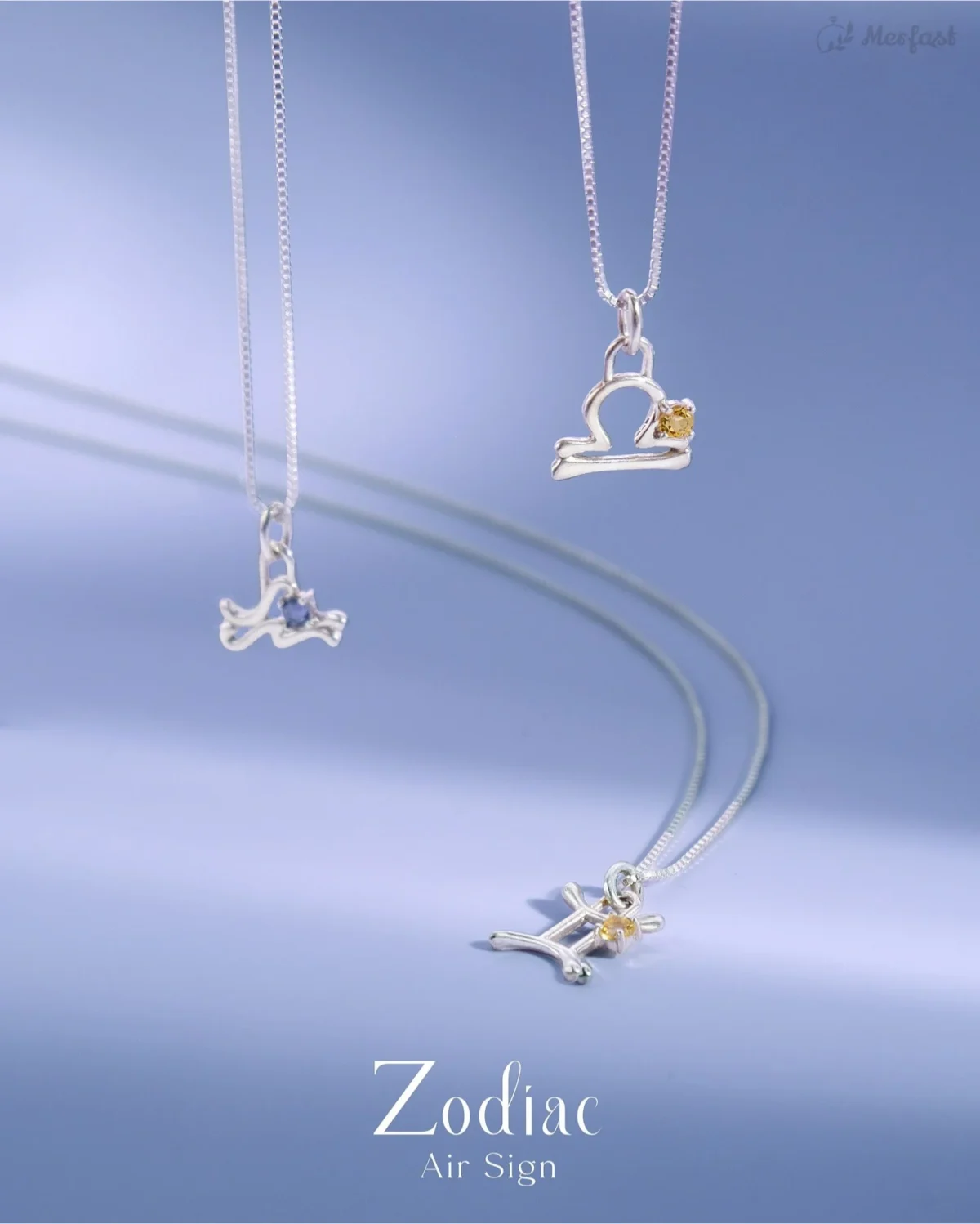 Zodiac Air Sign Gemstone Necklace