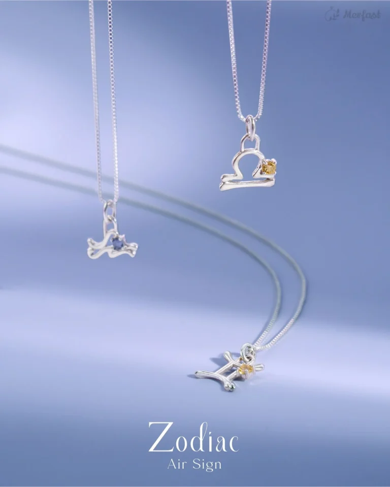 Zodiac Air Sign Gemstone Necklace