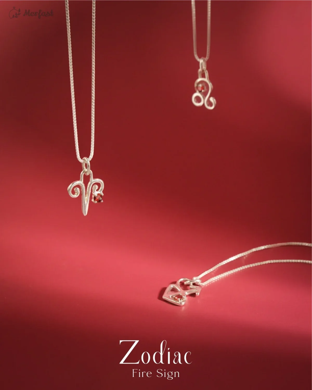 Zodiac Fire Sign Gemstone Necklace