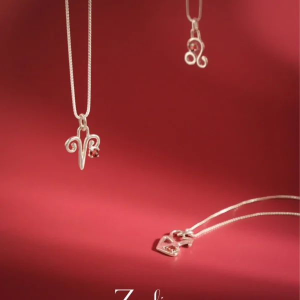 Zodiac Fire Sign Gemstone Necklace