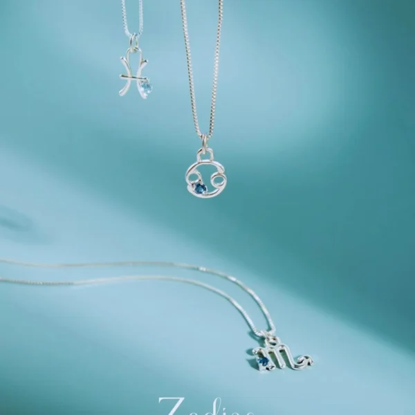 Zodiac Water Sign Gemstone Necklace