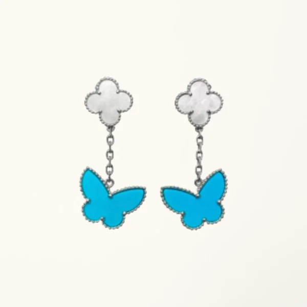 Butterfly Earrings Lucky Turquoise MOP Drop Earrings High Quality
